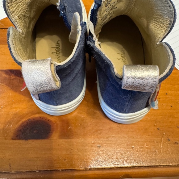 VGUC Mini Boden Navy Blue Rainbow Suede Boots UK Size 25 US Size 3 - Picture 4 of 14
